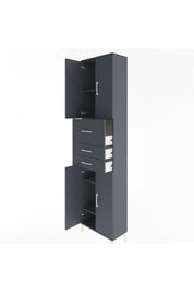 Arges Dolap 4 Raflı 3 Çekmeceli 4 Kapaklı 60x30x243 Antrasit-Antrasit