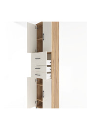 Arges Dolap 4 Raflı 3 Çekmeceli 4 Kapaklı 60x30x243 Çam-Aytaşı