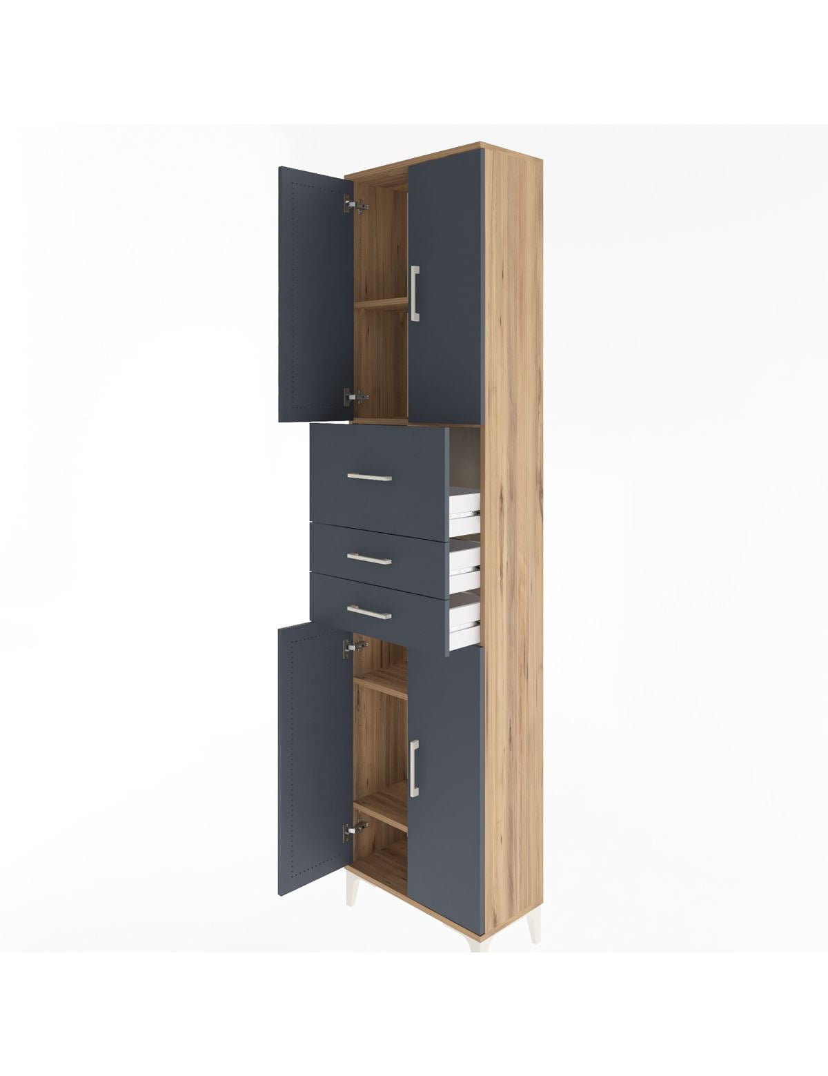 Arges Dolap 4 Raflı 3 Çekmeceli 4 Kapaklı 60x30x243 - S32M033V8A