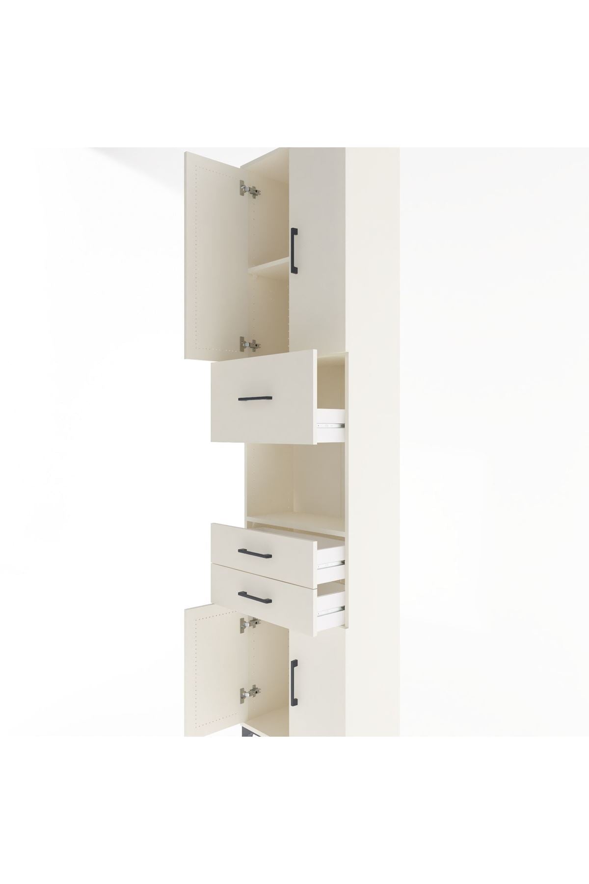 Arges Dolap 3 Raflı 3 Çekmeceli 4 Kapaklı 60x30x243 Aytaşı-Aytaşı