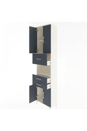 Arges Dolap 3 Raflı 3 Çekmeceli 4 Kapaklı 60x30x243 Aytaşı-Antrasit