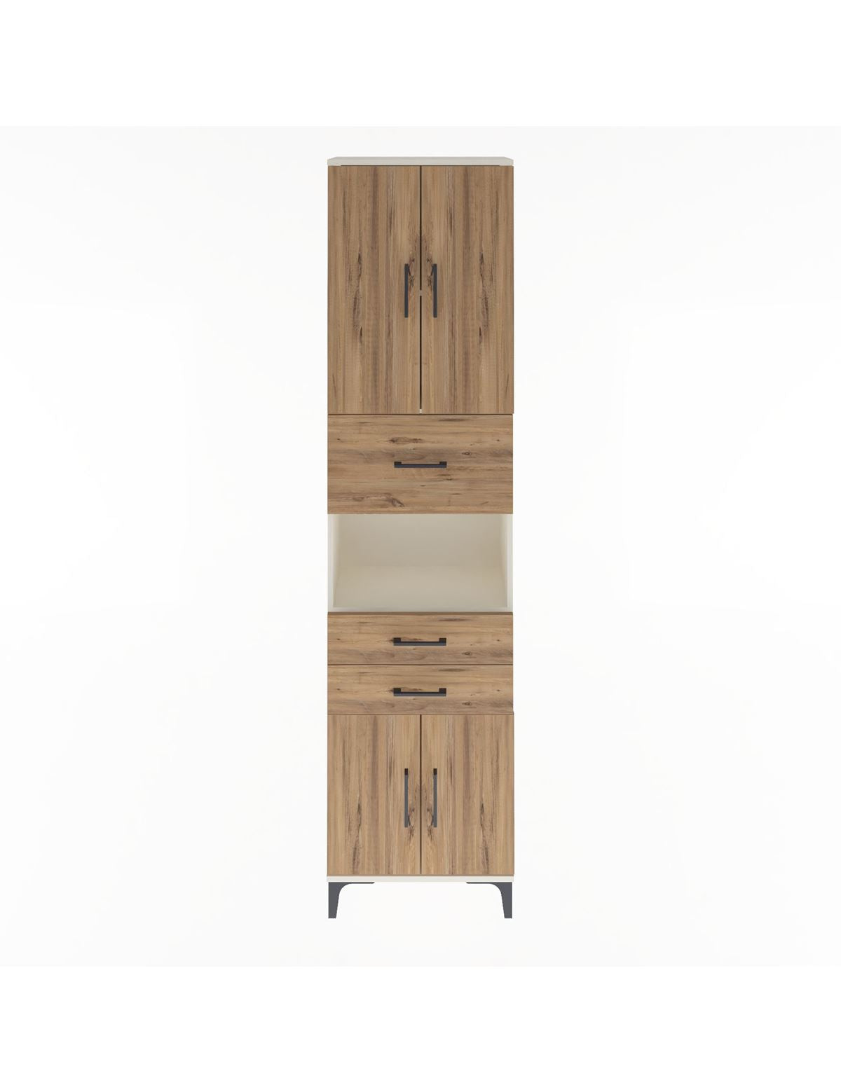 Arges Dolap 3 Raflı 3 Çekmeceli 4 Kapaklı 60x30x243 Aytaşı-Çam