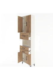 Arges Dolap 3 Raflı 3 Çekmeceli 4 Kapaklı 60x30x243 Aytaşı-Çam