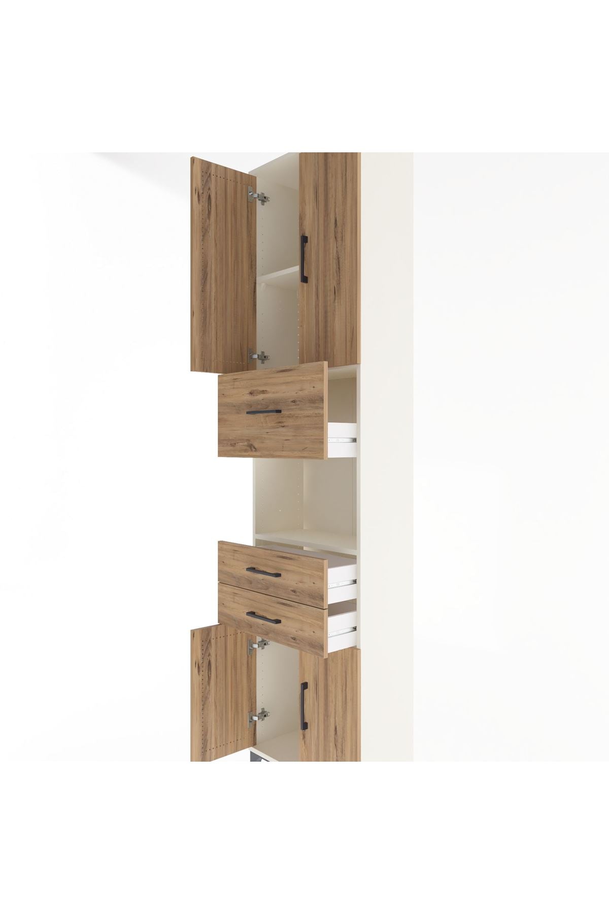 Arges Dolap 3 Raflı 3 Çekmeceli 4 Kapaklı 60x30x243 Aytaşı-Çam