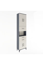 Arges Dolap 3 Raflı 3 Çekmeceli 4 Kapaklı 60x30x243 Antrasit-Aytaşı