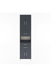 Arges Dolap 3 Raflı 3 Çekmeceli 4 Kapaklı 60x30x243 Antrasit-Antrasit