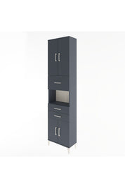 Arges Dolap 3 Raflı 3 Çekmeceli 4 Kapaklı 60x30x243 Antrasit-Antrasit