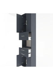 Arges Dolap 3 Raflı 3 Çekmeceli 4 Kapaklı 60x30x243 Antrasit-Antrasit