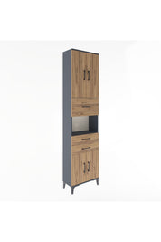 Arges Dolap 3 Raflı 3 Çekmeceli 4 Kapaklı 60x30x243 Antrasit-Çam