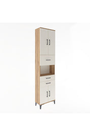 Arges Dolap 3 Raflı 3 Çekmeceli 4 Kapaklı 60x30x243 Çam-Aytaşı