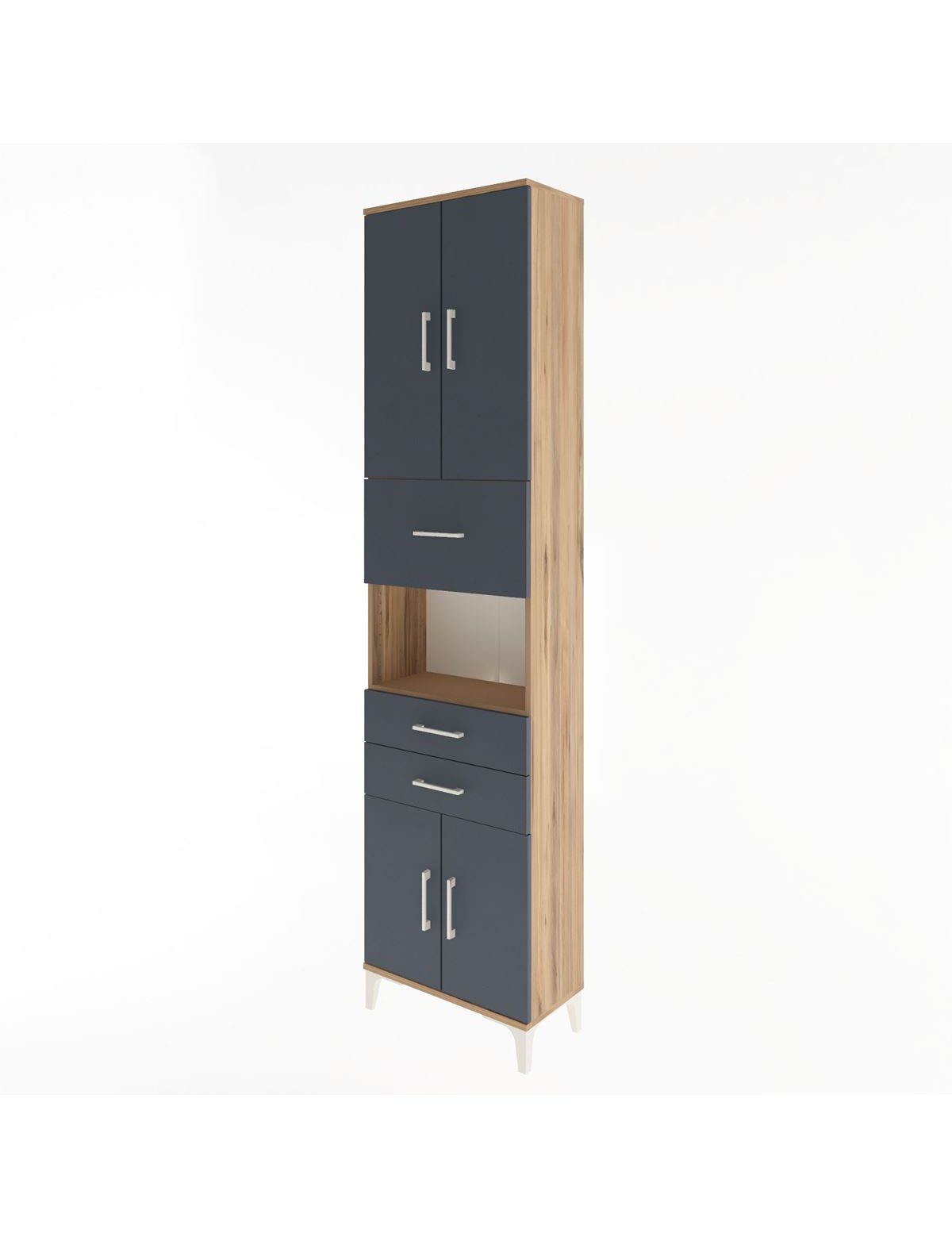 Arges Dolap 3 Raflı 3 Çekmeceli 4 Kapaklı 60x30x243 - S32M034V8A