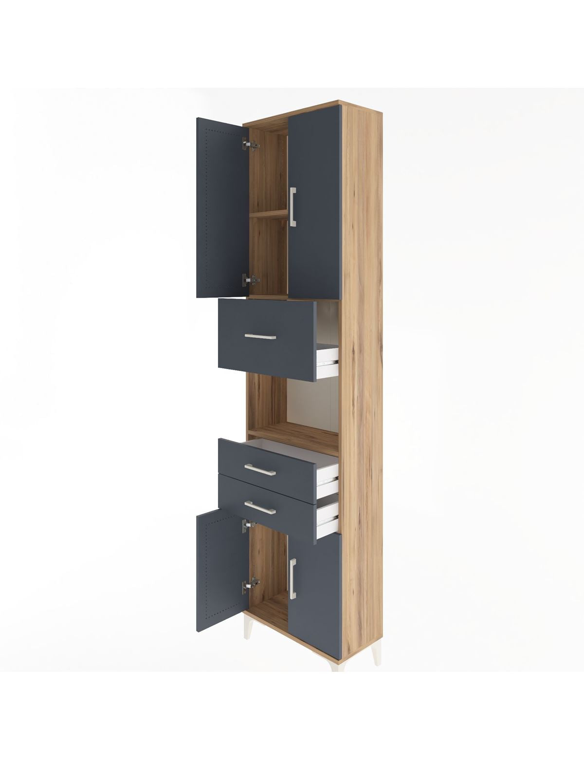 Arges Dolap 3 Raflı 3 Çekmeceli 4 Kapaklı 60x30x243 - S32M034V8A