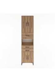 Arges Dolap 3 Raflı 3 Çekmeceli 4 Kapaklı 60x30x243 Çam-Çam