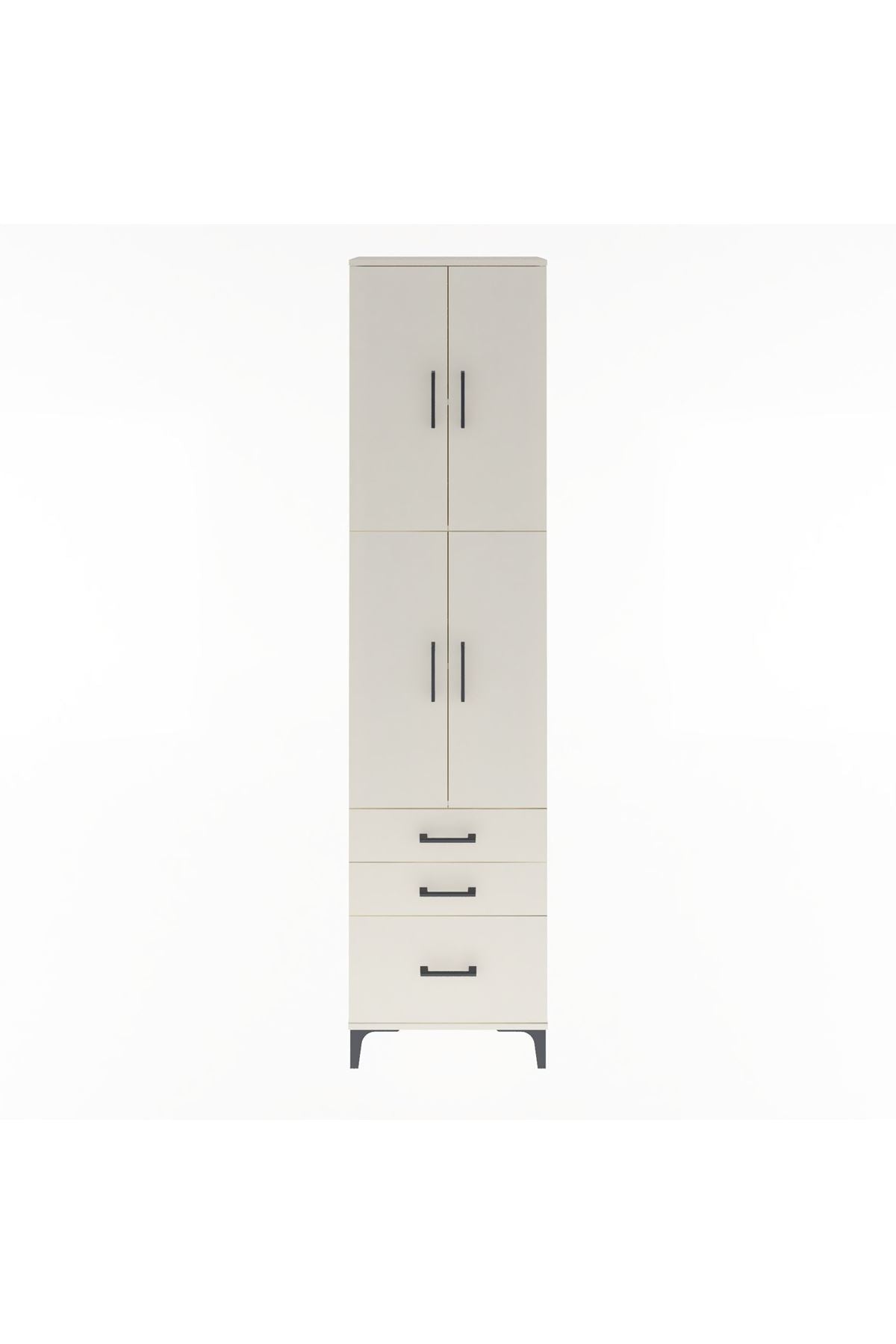 Arges Dolap 4 Raflı 3 Çekmeceli 4 Kapaklı 60x30x243 Aytaşı-Aytaşı