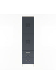 Arges Dolap 4 Raflı 3 Çekmeceli 4 Kapaklı 60x30x243 Aytaşı-Antrasit
