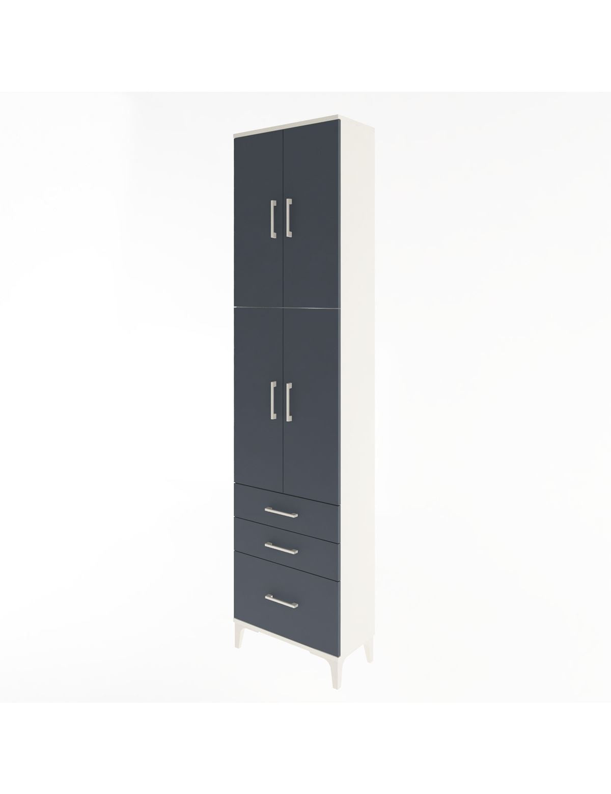 Arges Dolap 4 Raflı 3 Çekmeceli 4 Kapaklı 60x30x243 - S32M035V2A