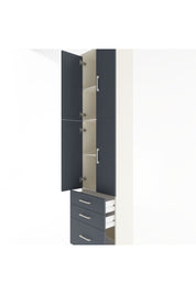 Arges Dolap 4 Raflı 3 Çekmeceli 4 Kapaklı 60x30x243 Aytaşı-Antrasit