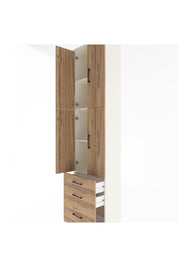 Arges Dolap 4 Raflı 3 Çekmeceli 4 Kapaklı 60x30x243 Aytaşı-Çam