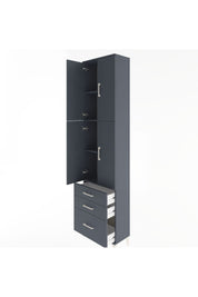 Arges Dolap 4 Raflı 3 Çekmeceli 4 Kapaklı 60x30x243 Antrasit-Antrasit