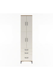 Arges Dolap 4 Raflı 3 Çekmeceli 4 Kapaklı 60x30x243 Çam-Aytaşı