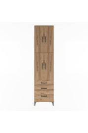 Arges Dolap 4 Raflı 3 Çekmeceli 4 Kapaklı 60x30x243 Çam-Çam