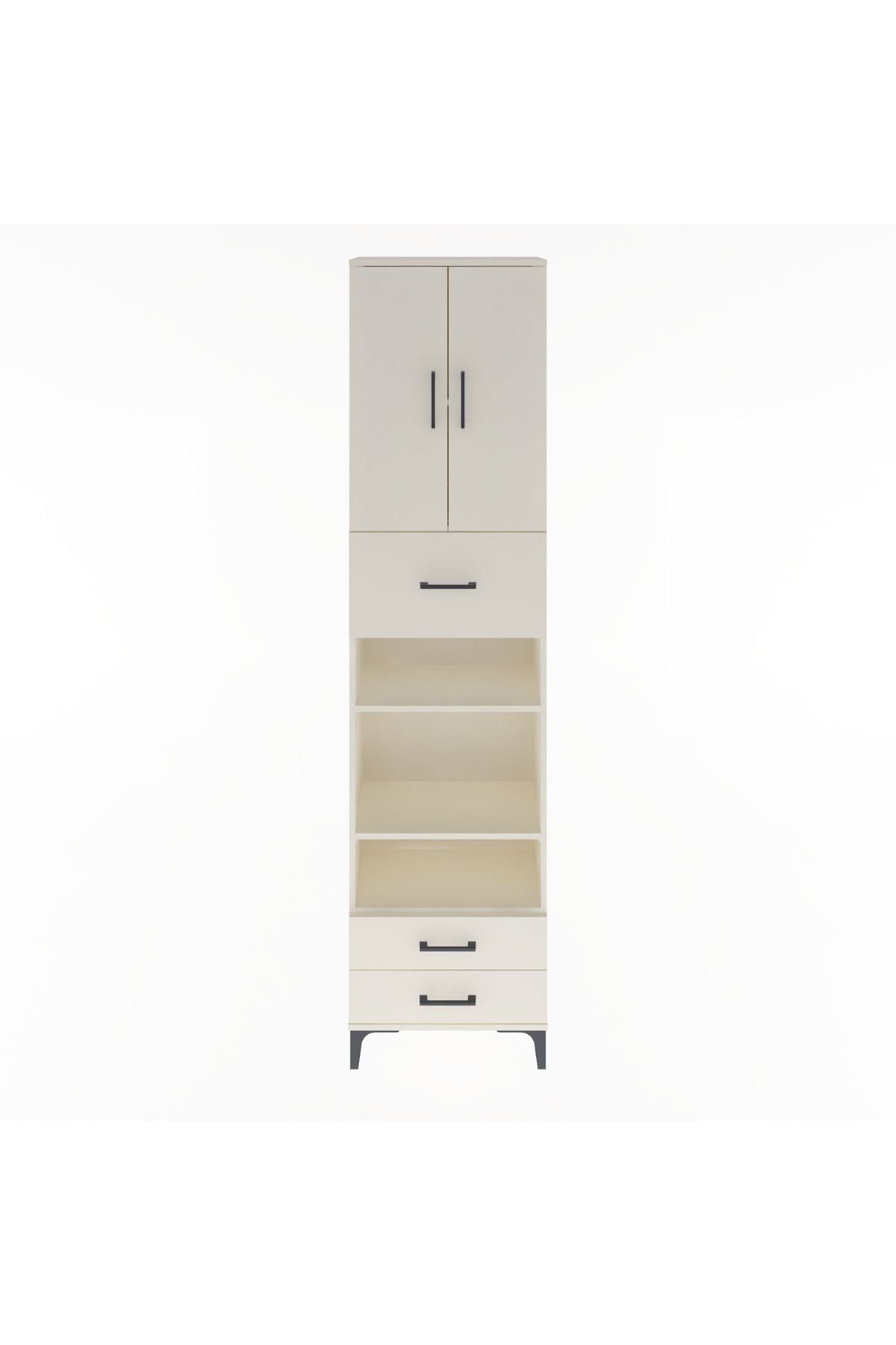 Arges Dolap 5 Raflı 3 Çekmeceli 2 Kapaklı 60x30x243 Aytaşı-Aytaşı