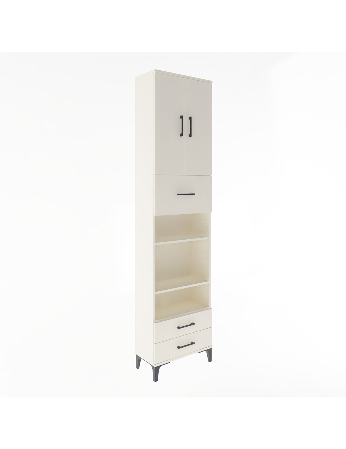 Arges Dolap 5 Raflı 3 Çekmeceli 2 Kapaklı 60x30x243 Aytaşı-Aytaşı