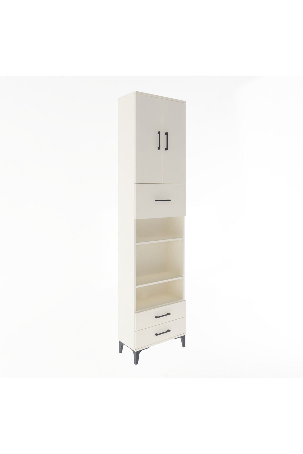 Arges Dolap 5 Raflı 3 Çekmeceli 2 Kapaklı 60x30x243 Aytaşı-Aytaşı