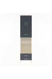 Arges Dolap 5 Raflı 3 Çekmeceli 2 Kapaklı 60x30x243 Aytaşı-Antrasit