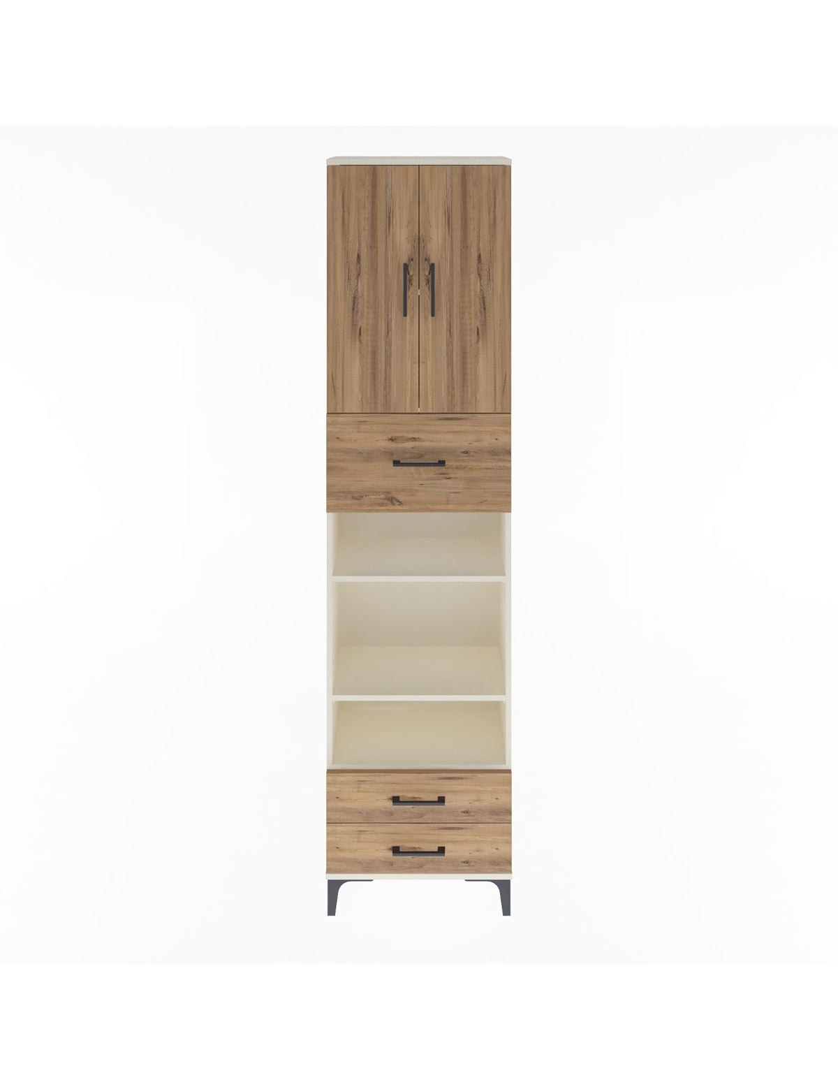 Arges Dolap 5 Raflı 3 Çekmeceli 2 Kapaklı 60x30x243 Aytaşı-Çam