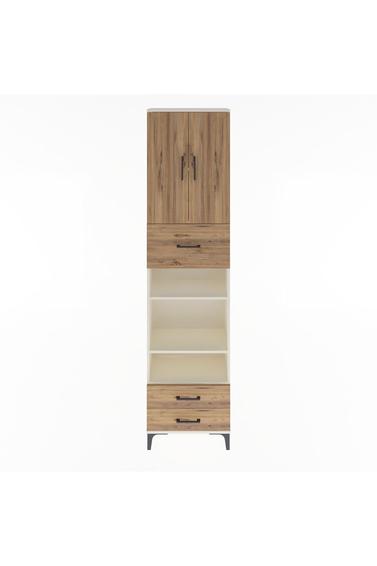 Arges Dolap 5 Raflı 3 Çekmeceli 2 Kapaklı 60x30x243 Aytaşı-Çam