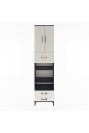 Arges Dolap 5 Raflı 3 Çekmeceli 2 Kapaklı 60x30x243 Antrasit-Aytaşı