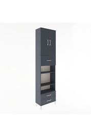 Arges Dolap 5 Raflı 3 Çekmeceli 2 Kapaklı 60x30x243 Antrasit-Antrasit