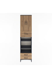 Arges Dolap 5 Raflı 3 Çekmeceli 2 Kapaklı 60x30x243 Antrasit-Çam