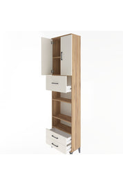 Arges Dolap 5 Raflı 3 Çekmeceli 2 Kapaklı 60x30x243 Çam-Aytaşı