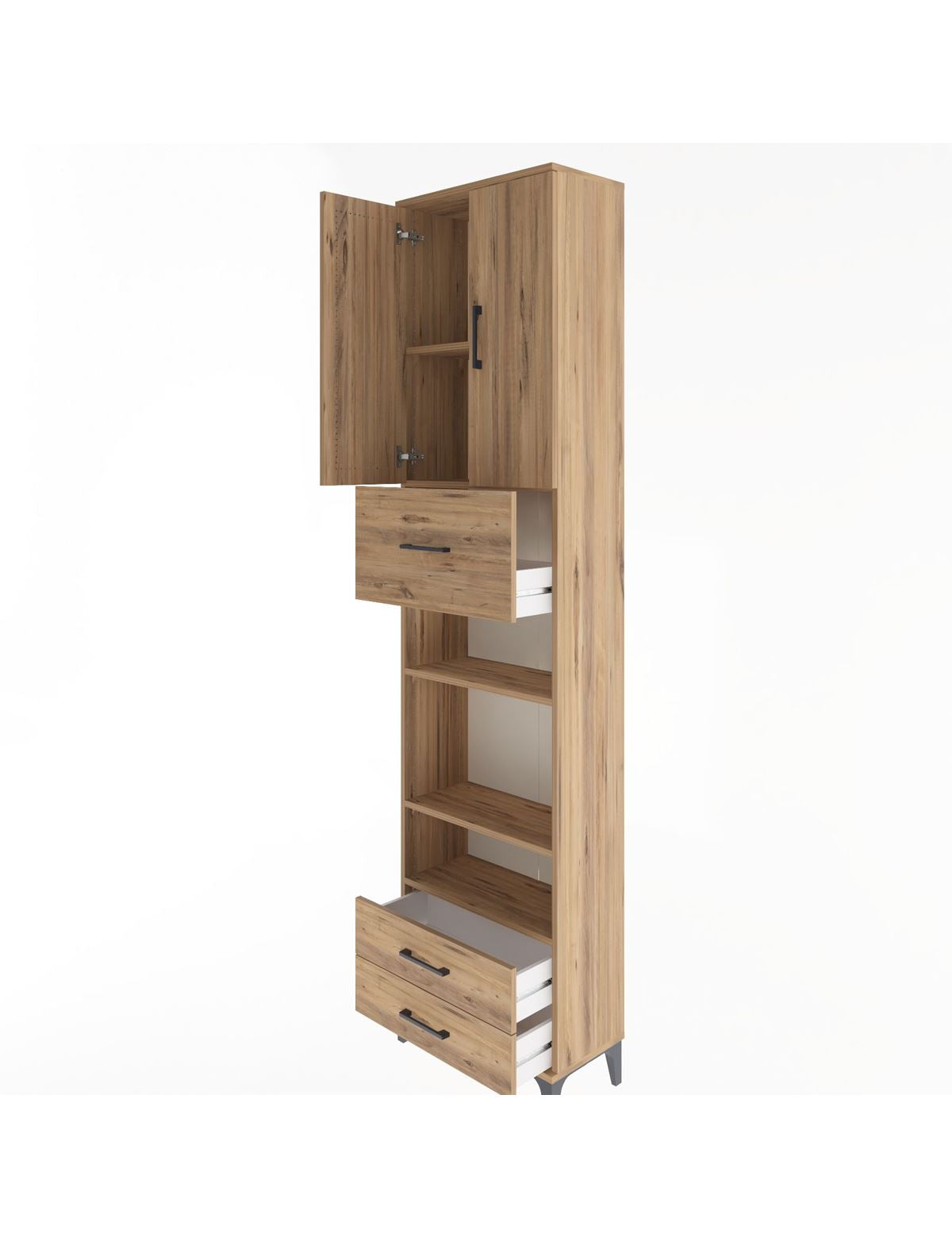 Arges Dolap 5 Raflı 3 Çekmeceli 2 Kapaklı 60x30x243 - S32M036V9A