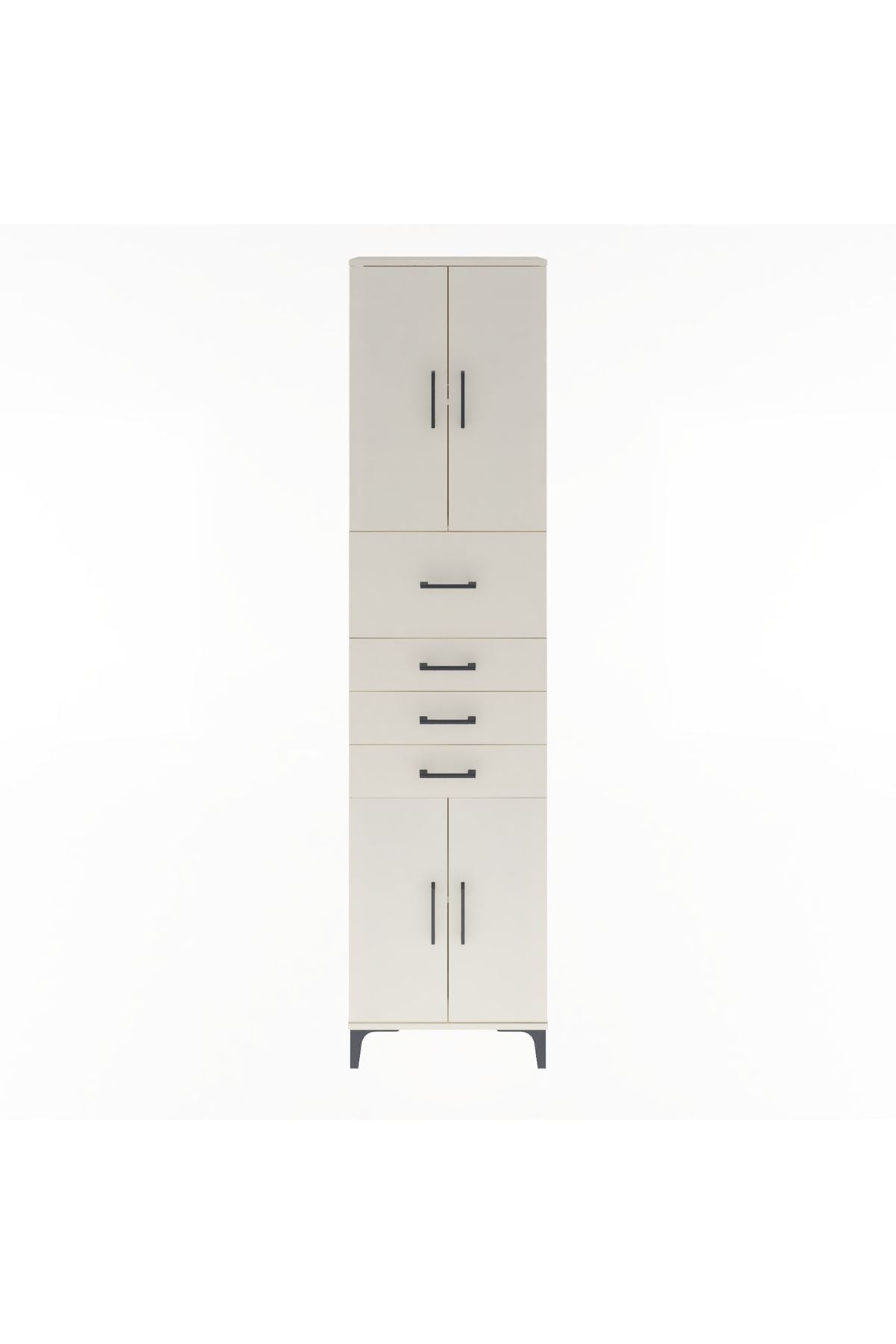 Arges Dolap 3 Raflı 4 Çekmeceli 4 Kapaklı 60x30x243 Aytaşı-Aytaşı