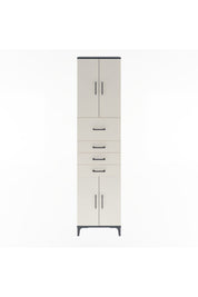 Arges Dolap 3 Raflı 4 Çekmeceli 4 Kapaklı 60x30x243 Antrasit-Aytaşı