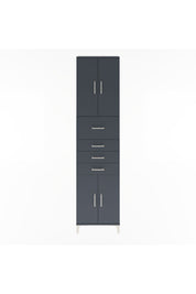Arges Dolap 3 Raflı 4 Çekmeceli 4 Kapaklı 60x30x243 Antrasit-Antrasit