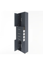 Arges Dolap 3 Raflı 4 Çekmeceli 4 Kapaklı 60x30x243 Antrasit-Antrasit
