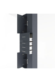 Arges Dolap 3 Raflı 4 Çekmeceli 4 Kapaklı 60x30x243 Antrasit-Antrasit