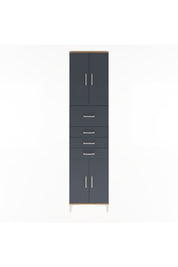 Arges Dolap 3 Raflı 4 Çekmeceli 4 Kapaklı 60x30x243 Çam-Antrasit