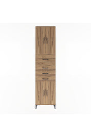 Arges Dolap 3 Raflı 4 Çekmeceli 4 Kapaklı 60x30x243 Çam-Çam