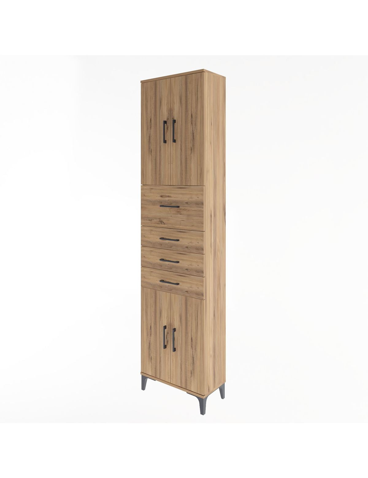 Arges Dolap 3 Raflı 4 Çekmeceli 4 Kapaklı 60x30x243 - S32M037V9A