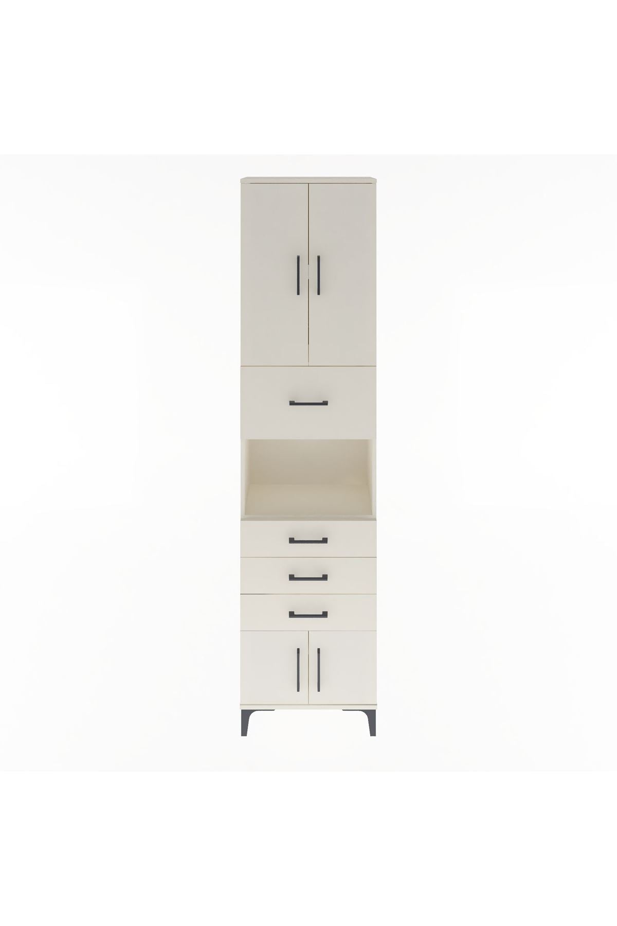 Arges Dolap 3 Raflı 4 Çekmeceli 4 Kapaklı 60x30x243 Aytaşı-Aytaşı