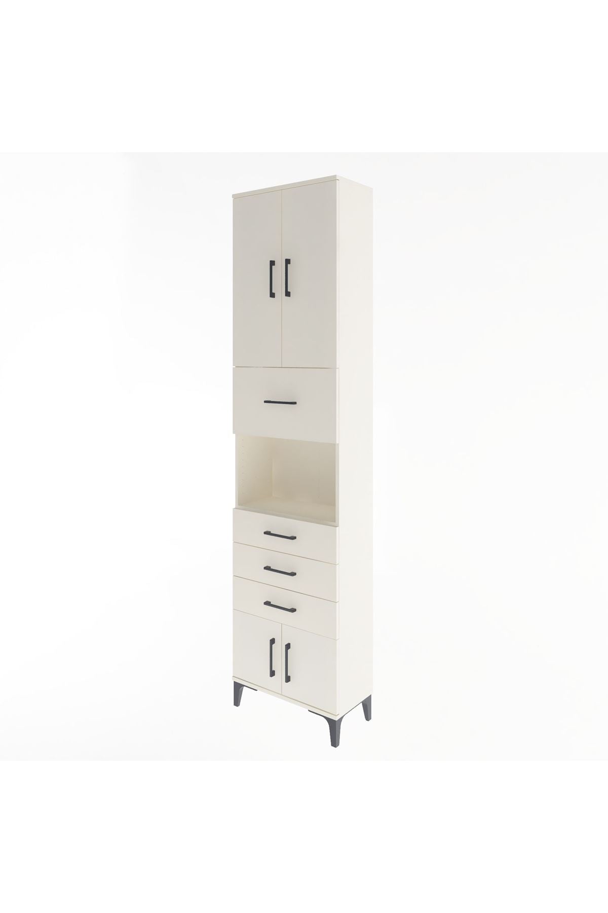 Arges Dolap 3 Raflı 4 Çekmeceli 4 Kapaklı 60x30x243 Aytaşı-Aytaşı