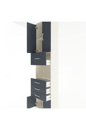 Arges Dolap 3 Raflı 4 Çekmeceli 4 Kapaklı 60x30x243 Aytaşı-Antrasit