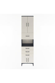 Arges Dolap 3 Raflı 4 Çekmeceli 4 Kapaklı 60x30x243 Antrasit-Aytaşı