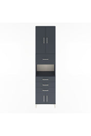 Arges Dolap 3 Raflı 4 Çekmeceli 4 Kapaklı 60x30x243 Antrasit-Antrasit