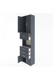 Arges Dolap 3 Raflı 4 Çekmeceli 4 Kapaklı 60x30x243 Antrasit-Antrasit